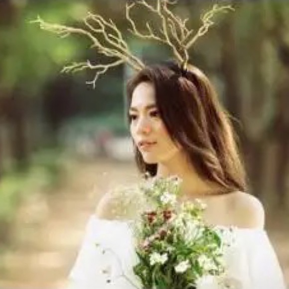 Whimsical Long Deer Antlers Tree Branches Hair Headband - Picture 2 of 16